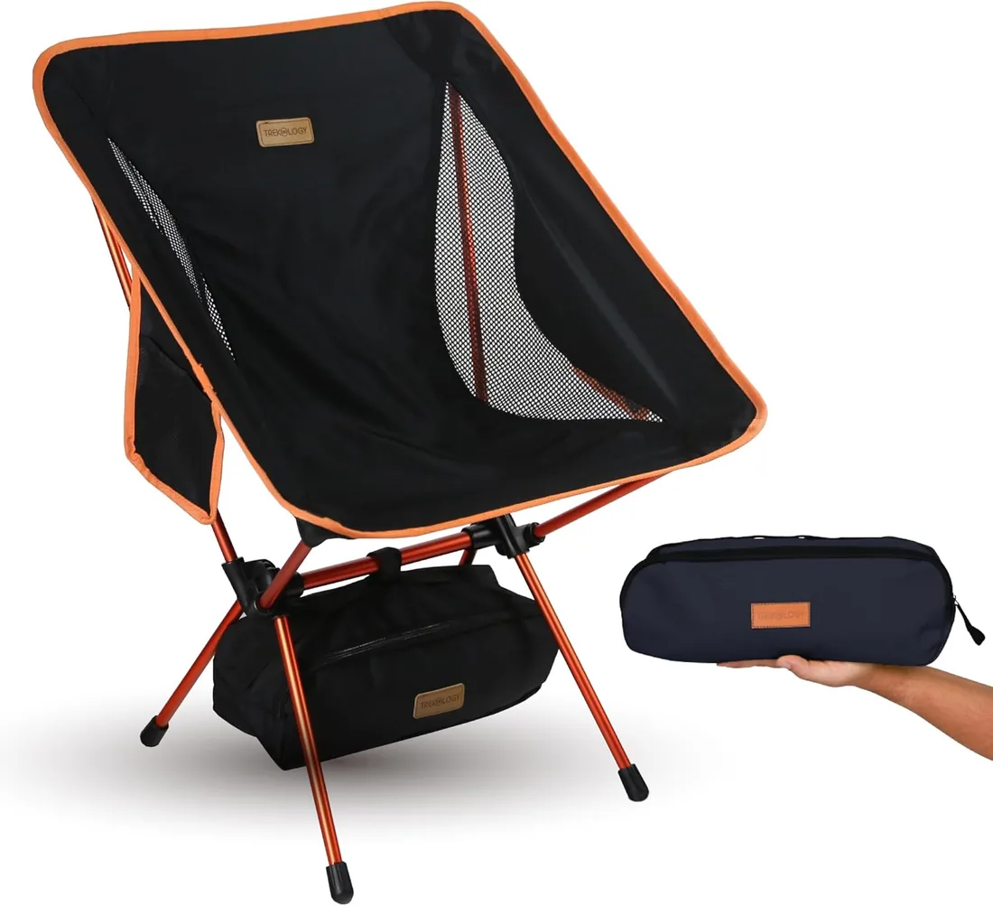 TREKOLOGY YIZI GO Ultra Ligeras Silla Plegable - Sillas de Playa - Alta Resistentes Respaldo Apoyo, Portatil & Reforzada Exteriortumbona Taburete - para Exteriores, Camping, Campismo, Picnics, Pesca