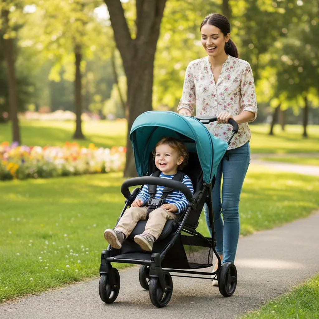 Asalvo CÁDIZ Silla de Paseo Ultraligera, Reclinable, Capota SPF50+, Arnés 5 Puntos, Desde 6 Meses hasta 17 kg, Color Petróleo foto 2