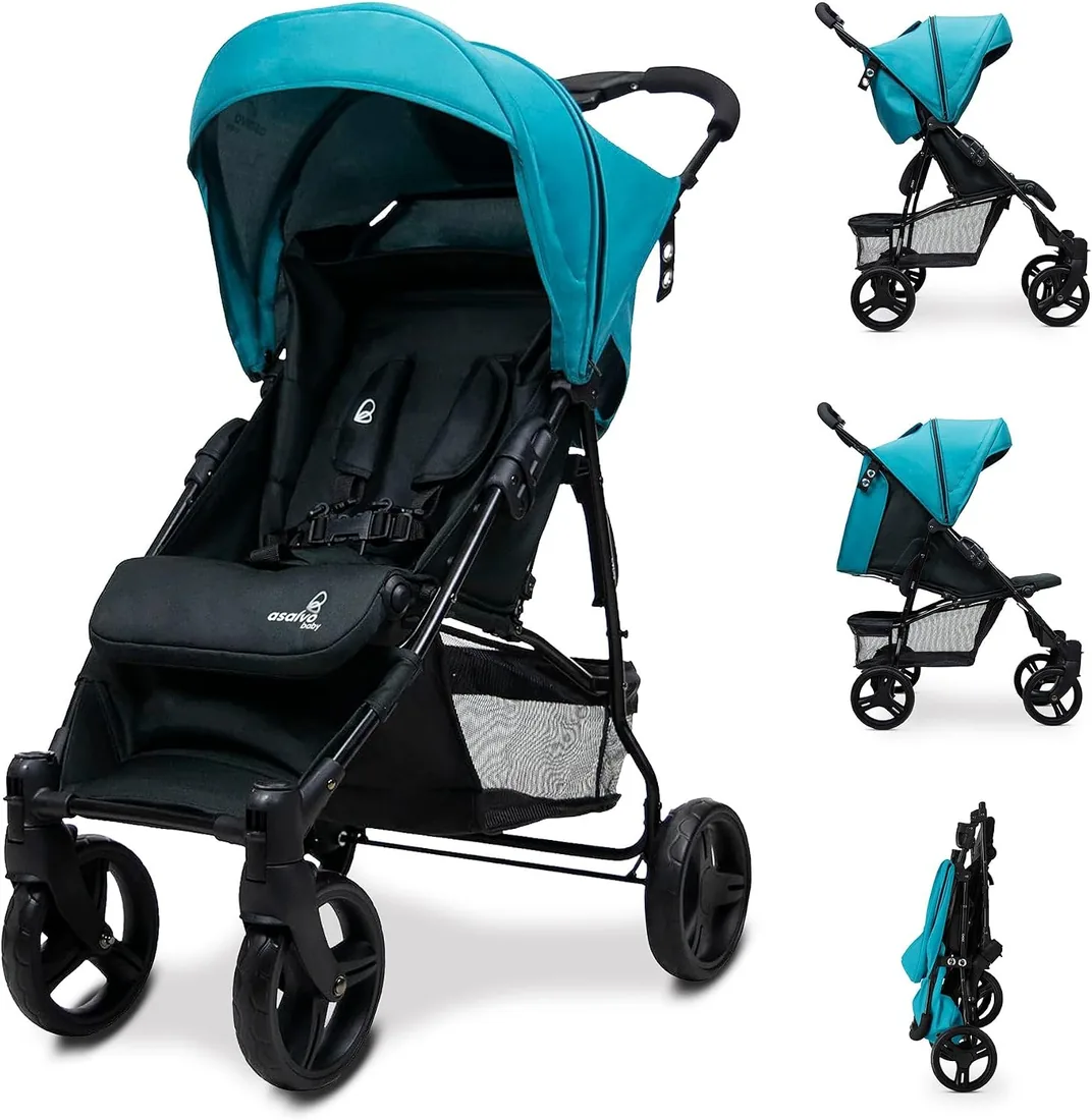 Asalvo CÁDIZ Silla de Paseo Ultraligera, Reclinable, Capota SPF50+, Arnés 5 Puntos, Desde 6 Meses hasta 17 kg, Color Petróleo foto 3