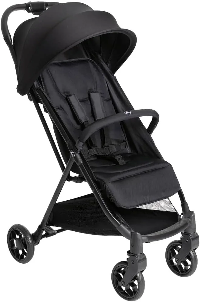 Chicco Urbino Silla de Paseo, Desde nascimiento hasta 22 Kg, Carrito Bebé, Plegado automatico con una sola mano, Compacto y Ligero, Capota con Protección UV50+, Respaldo Ajustable y Reclinable, Negro