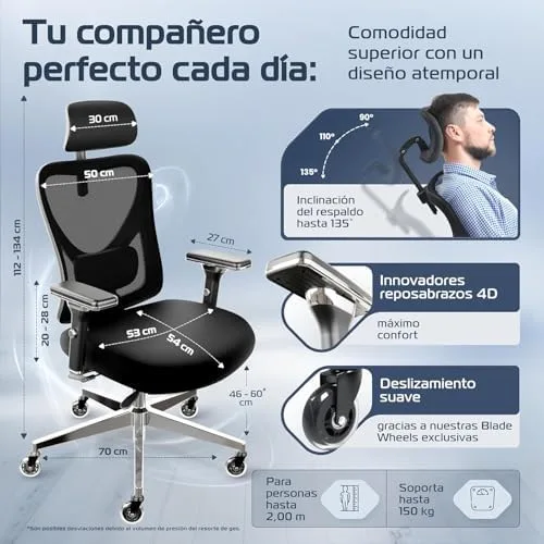 CLOUVOU CleverSeat Silla Ergonómica de Oficina foto 3