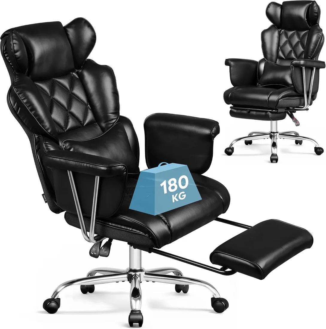 DEVAISE Silla Ejecutiva Reclinable con Reposapiés