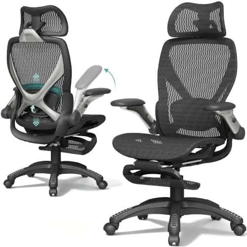 ELABEST X100 Silla de Malla con Reposapiés Retráctil foto 2
