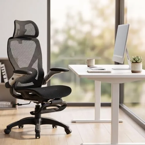 ELABEST X100 Silla de Malla con Reposapiés Retráctil foto 3
