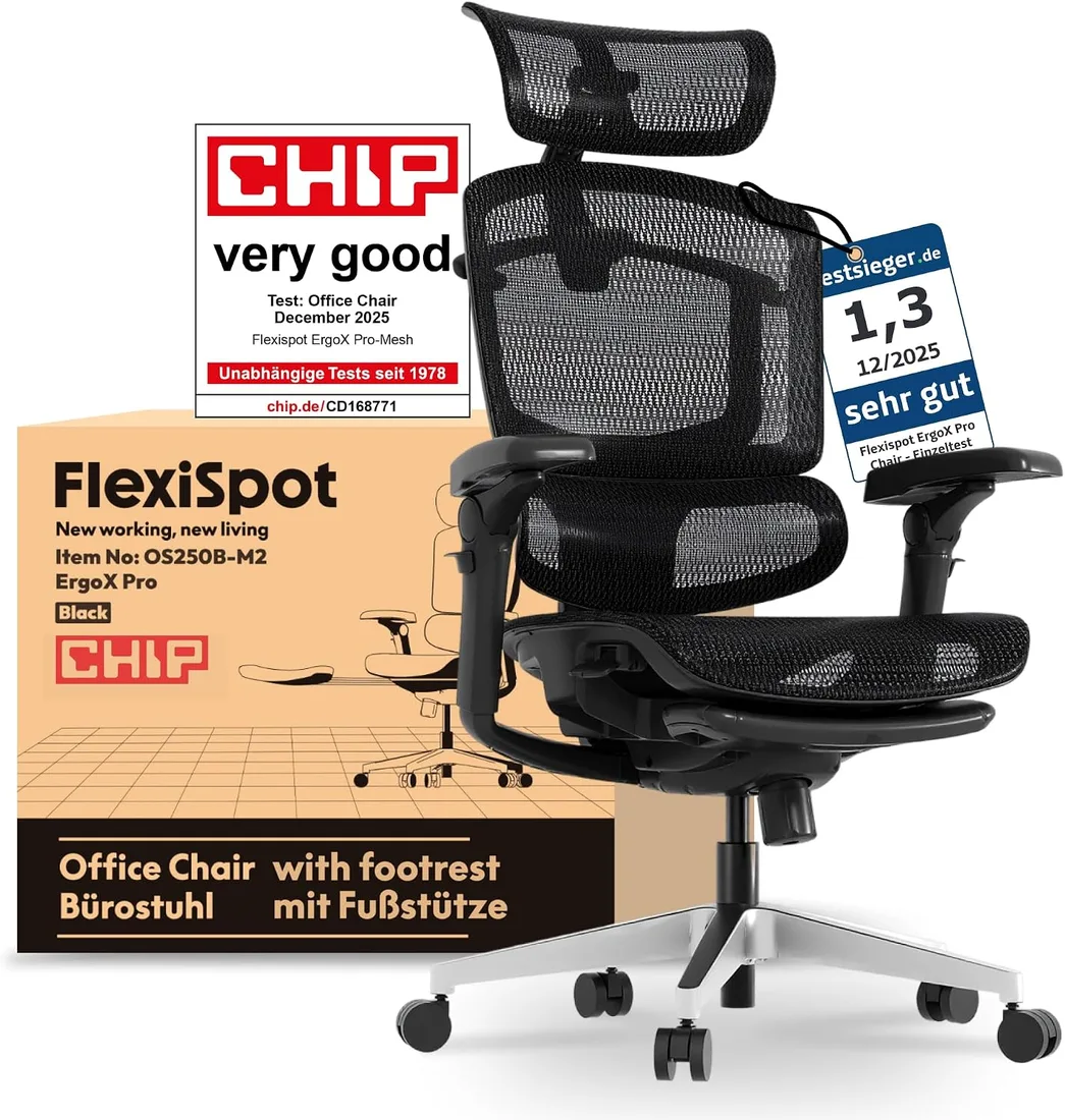 FLEXISPOT ErgoX Pro Silla Ergonómica con Reposapiés