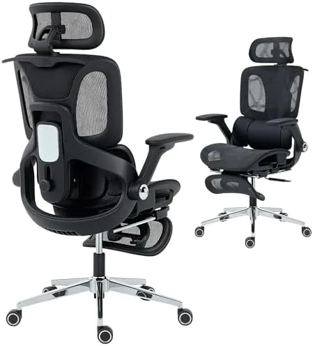 HOMCOM Silla de Escritorio Ergonómica con Reposapiés foto 2