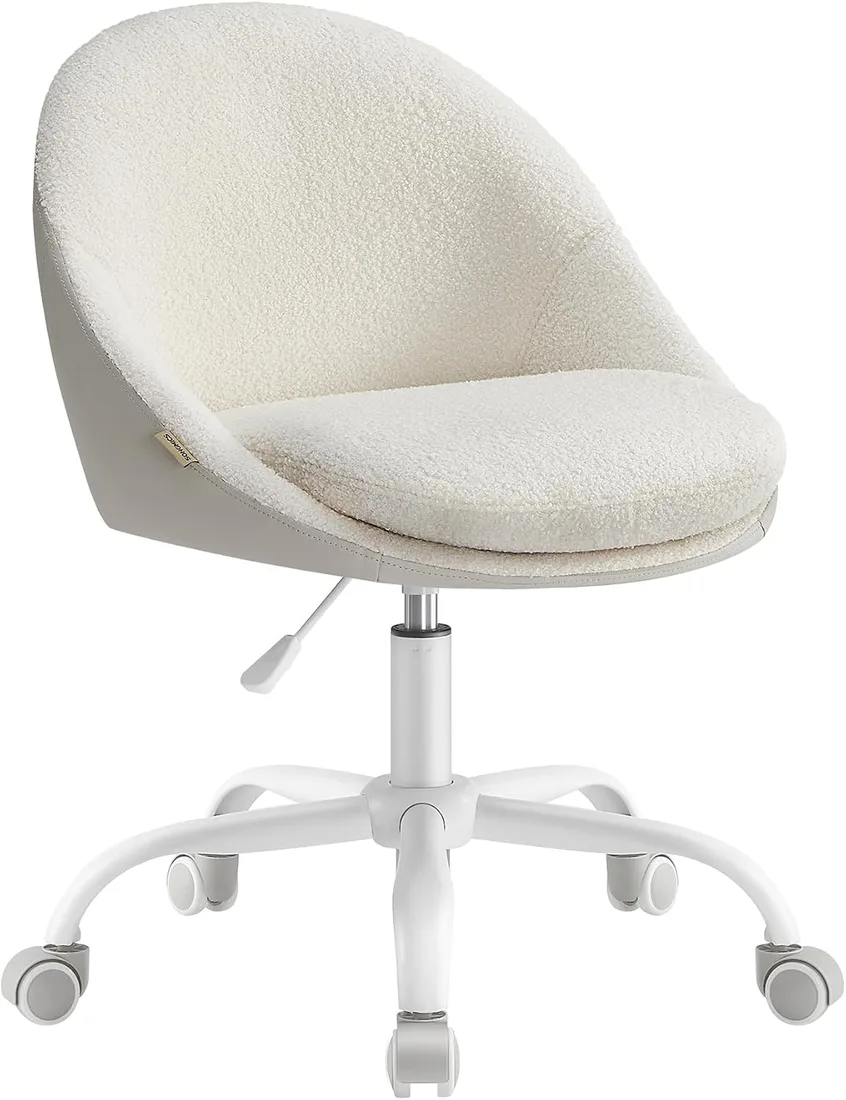 SONGMICS OBG020W01 Silla de Oficina Compacta