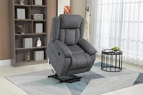 DUPI Sillón Relax Eléctrico California | Elevable y Reclinable | Levanta Personas | Tela 100% Poliéster | Fácil Montaje | Sistema Antivuelco, (Gris) foto 2
