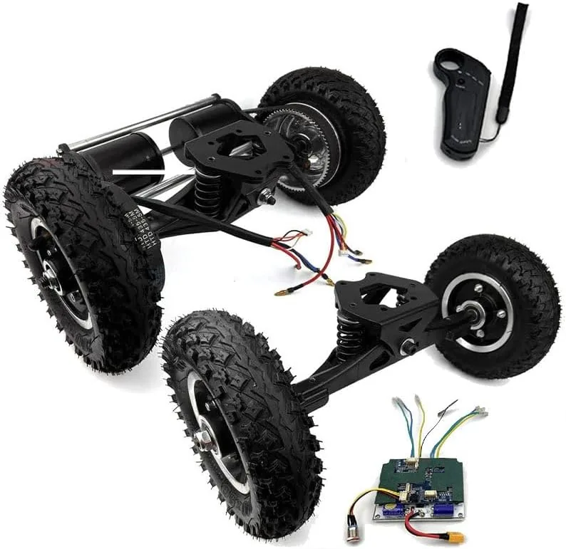 Kit de patineta eléctrica Todoterreno: 2 Motores de 1650 W, transmisión 2x4, Motor N63 de 190 KV con Control Remoto para Terreno montañoso. Dual-wheeldrive