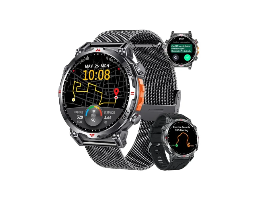 Smartwatch Reloj Inteligente Hombre con GPS: 1.7'' AMOLED Smart Watch con Bluetooth Llamada Brújula 110+Modos Deportivos 3ATM Impermeable Monitor Frecuencia Cardíaca SpO2 Sueño 650 foto 2