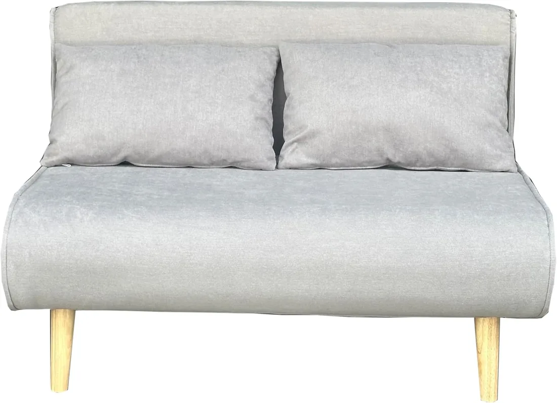 MUEBLIX.COM - Sofa Cama Ocenilla 2 Plazas, Sofa Cama Estilo Futón, Tela, Sillón Cama, Cama Sofa, 3 Posiciones (Sentado, Relax y Cama), Apertura Clic-Clac, Sofa de Diseño, Color Gris foto 3