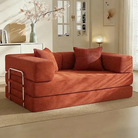 Vipbear Sofá Cama 160cm, Boneless Sofá Cama 2 Plazas, Pana | 5-in-1 Sofa Modular, Sofa Al Vacio con E foto 2