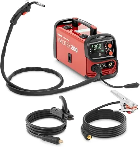 Stamos Germany MAGITEX 200 Soldador MIG MAG 160 A Ciclo de trabajo: 60% Panel de control digital TIG Liftarc MMA Flux MIG Soldador de hilo Equipo de soldadura