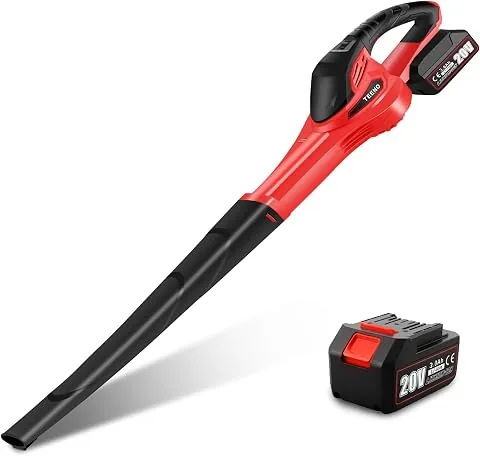 TEENO Soplador de Hojas, 20V Soplador de Hojas Bateria, Velocidad 288km/h | 13000 RPM, 3,0Ah Baterías, Compatible con bate