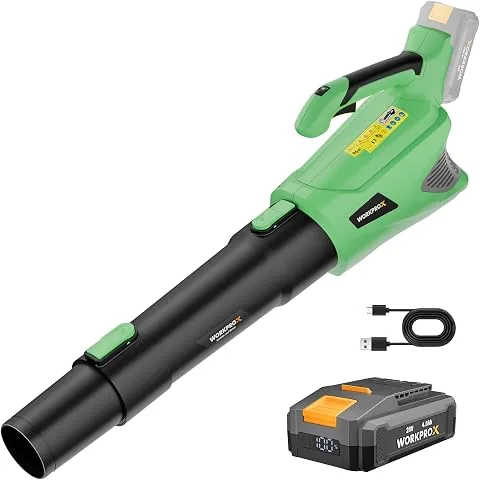 WORKPROX Soplador de Hojas, 20V Soplador de Hojas Bateria | con Flujo de Aire Potente 144KM/H, Capaci