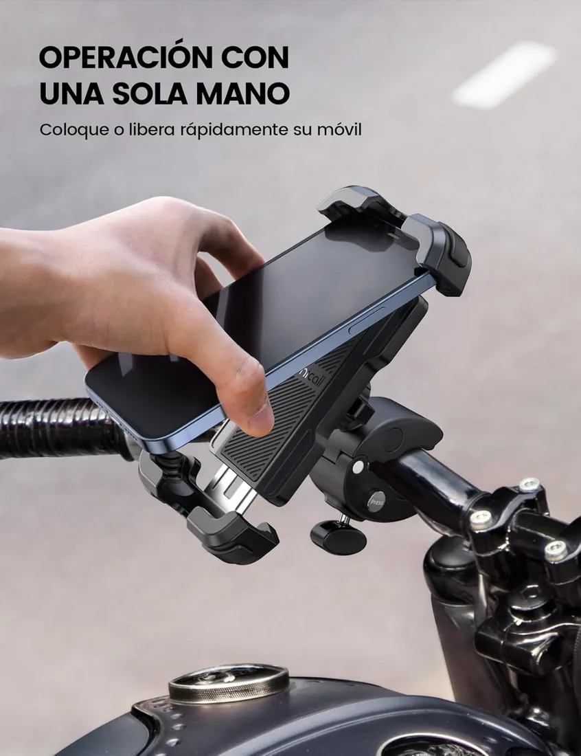 Lamicall Soporte Móvil Bicicleta, Soporte Móvil Moto, Liberación Rápida | 360°Rotación, Soporte Teléfono Manillar para iPhone 17 16 15 14 13 Pro Max/Air/Plus/Mini, Samsung Huawei, 4,7-6,8” Smartphone foto 2