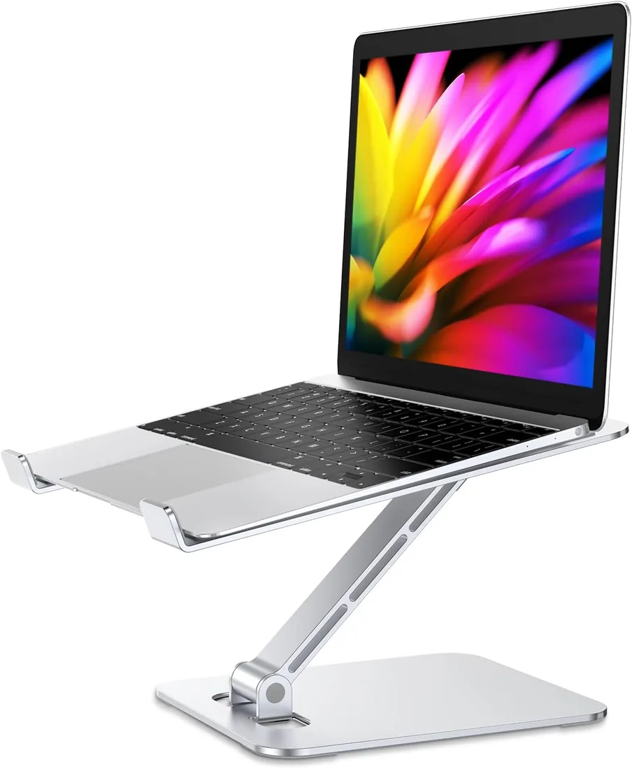 Babacom Soporte Portatil Mesa Plegable,Elevador Laptop Stand con Altura Ajustable,Soportes Libros Cocina,Soporte Mesa Ordenador Portátil de Aleación Aluminio Ventilado Compatible con MacBook PC 10-16"