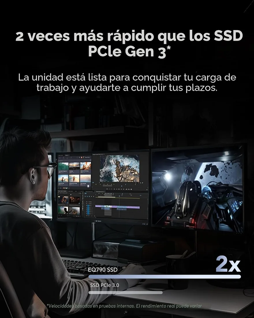 Lexar EQ790 SSD 2TB, M.2 2280 PCIe Gen4 NVMe SSD | Velocidad hasta 7000 MB/s, para Cargas de Trabajo Intensivas y Juegos de PC PS5 foto 3
