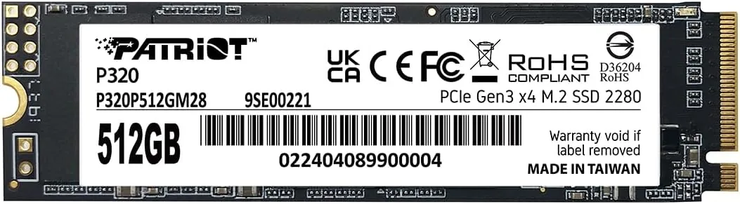Patriot P320 512GB SSD Interno - NVMe PCIe Gen 3x4 - M.2 2280 - Unidad de Estado Sólido - P320P480GM28 foto 2