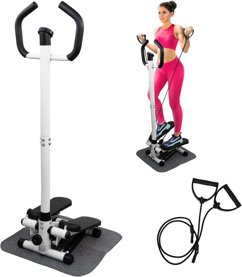 Mobiclinic®, Máquina de Steps, Regulable en Altura, Monitor LCD, Intensidad Ajustable, Pedales Antideslizantes, Stepper, Máquina Paso a Paso, Compacta, Ejercicio en Casa, Step-Pro