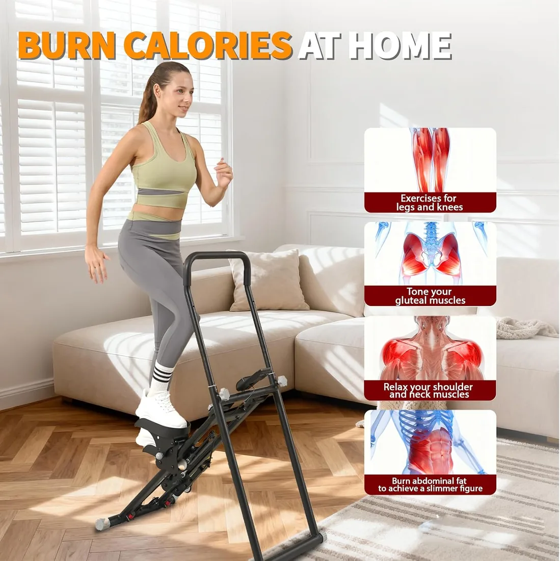 Stepper | Stepper Fitness para el hogar | Ajustable | Silencioso | Plegable | con Pantalla LCD | Capacidad de 120 kg | Soporte para móvil/Tableta. foto 2