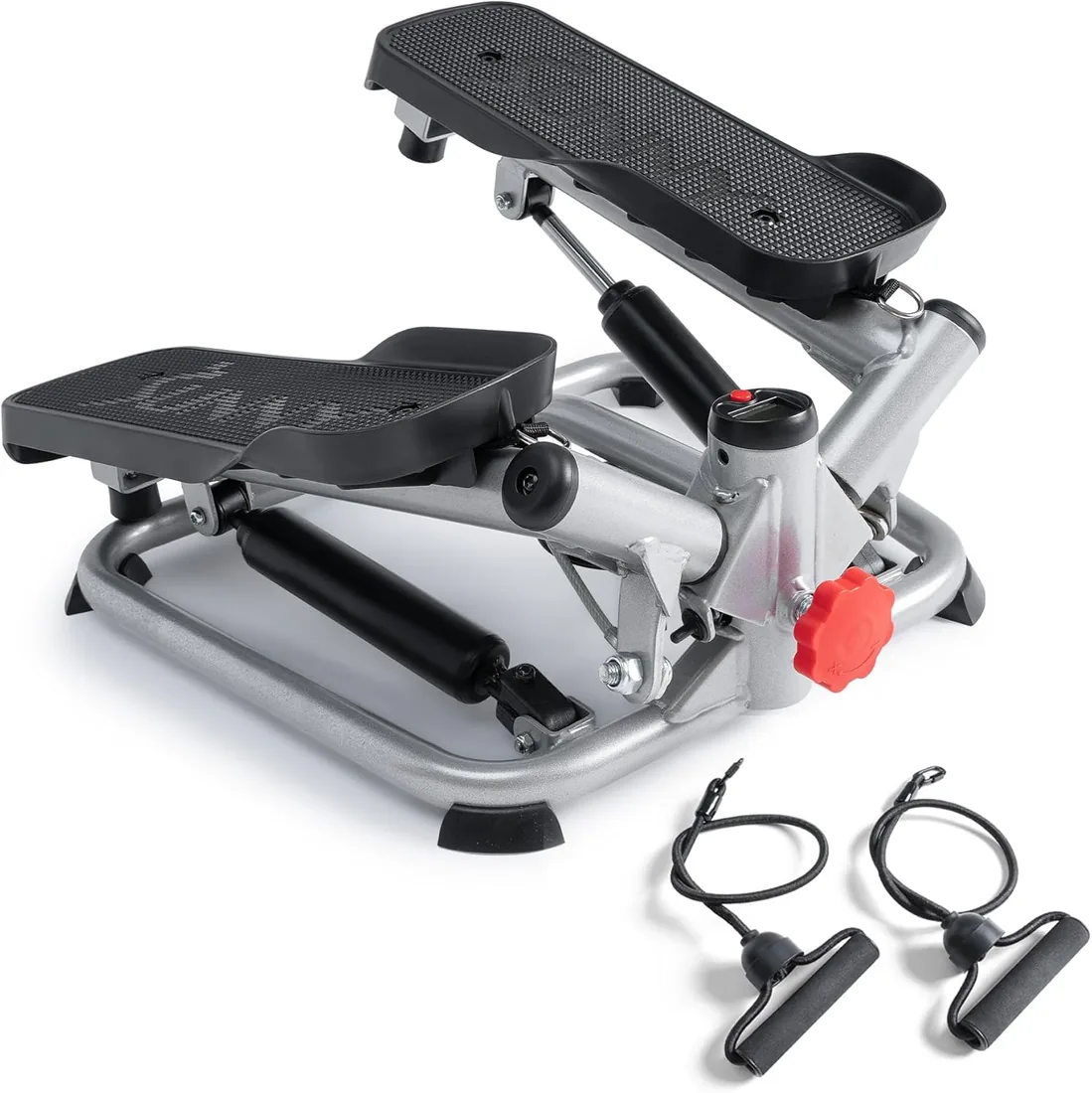 Sunny Health & Fitness Mini Stepper con Bandas de Resistencia para Casa