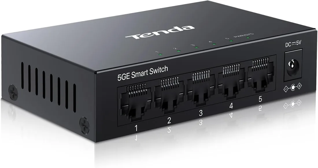 Tenda TEG205E Easy Smart Managed Switch Ethernet 5 Puertos RJ45 Gigabit | Switch Inteligente LAN Splitter Vinculación de Mac, DHCP Snooping, IGMP-Snooping, QoS, VLAN, Lag, Plug&Play, Carcasa metálica foto 3