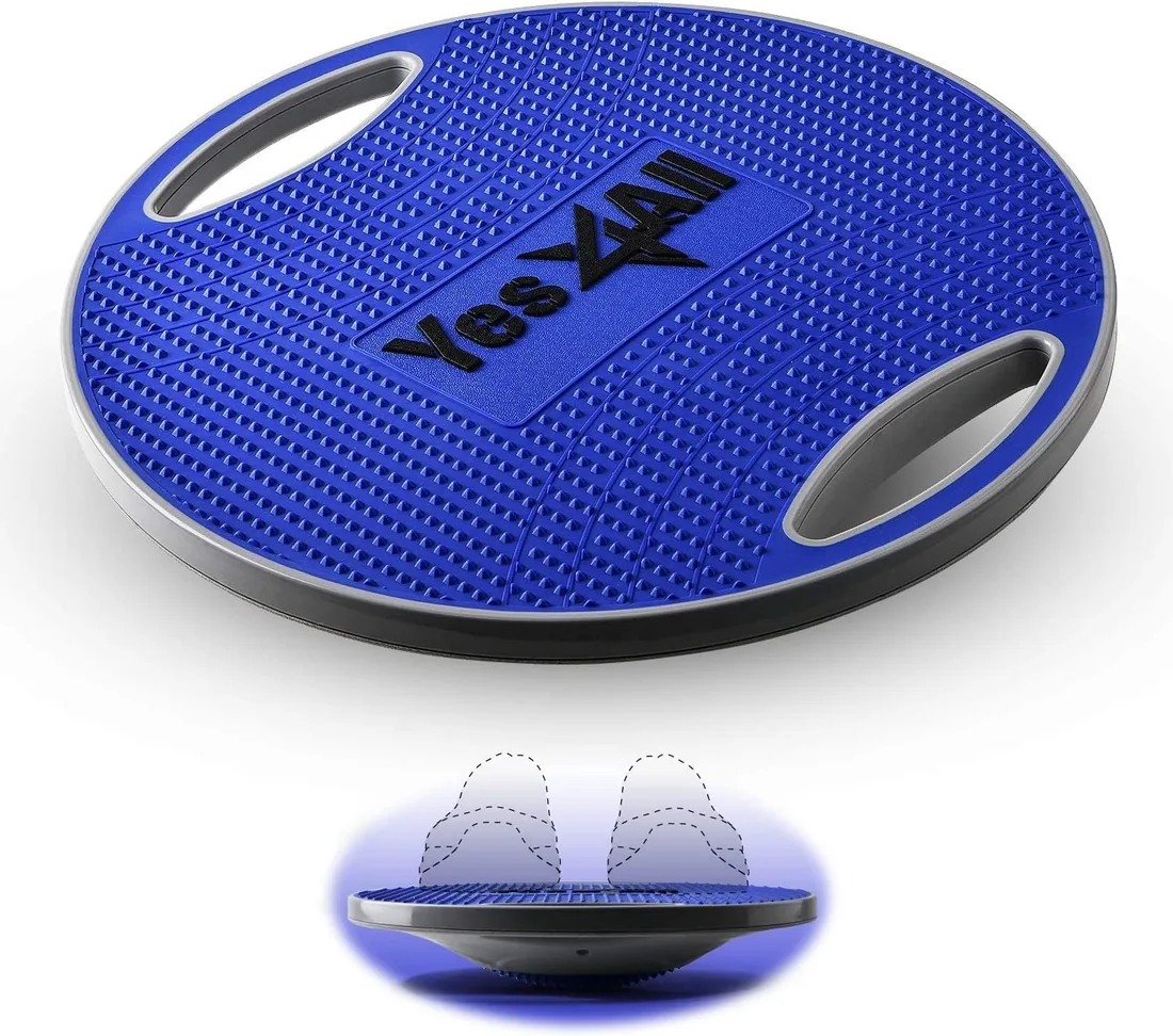 Yes4All Premium Wobble Balance Board -Tablero de Equilibrio Redondo de 40 cm Pulgadas para Escritorio de pie, Entrenamiento básico, Entrenamiento de Gimnasio en casa