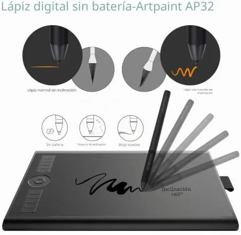 GAOMON M10K Pro Tableta Gráfica de 10'' con AP32, Soporta la Función OTG&Radial, Compatible con Android/Windows/Mac, Adecuada para e-Aprendizaje y Oficina en casa foto 3
