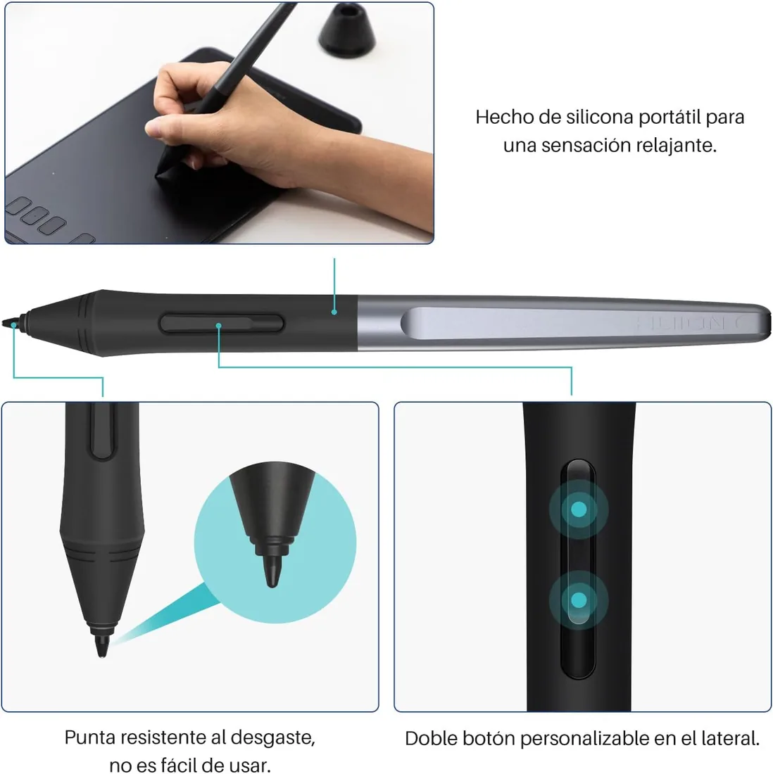 HUION Inspiroy H640P Tableta Gráfica, 8192 Niveles,Inclinación de ±60° foto 3