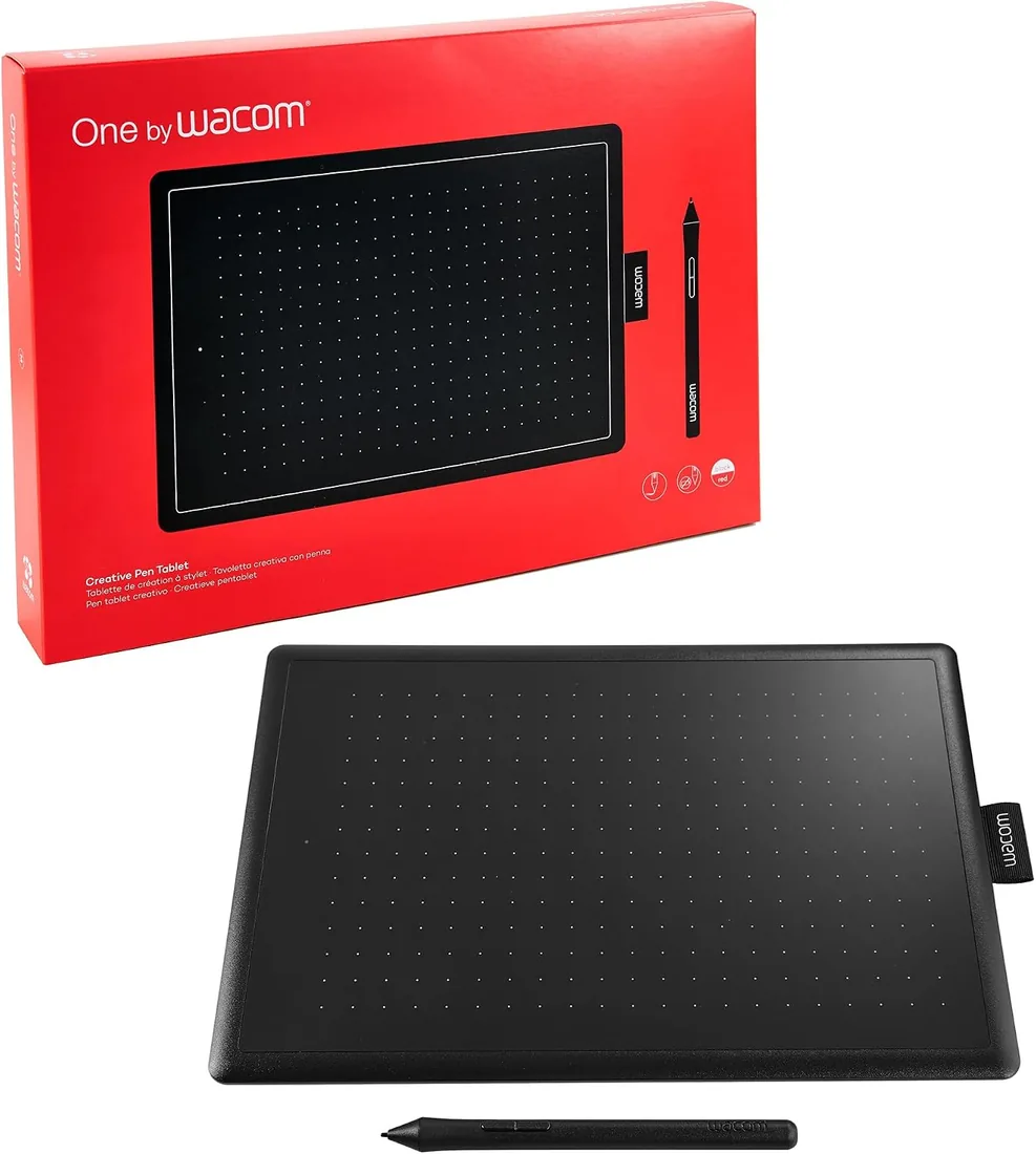 One by Wacom Medium, Tableta de Dibujo, Incl. Wacom Pen 2K sin batería