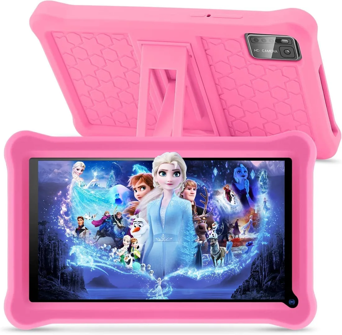 Tablet para Niños 7 Pulgadas, Tablet Android 13 con 8GB RAM 64GB ROM (mpliable 256 GB), Control Parental, Pantalla IPS HD, GMS Certified, WiFi, Tableta Niños Educativo con Funda de EVA (Rosa) foto 3