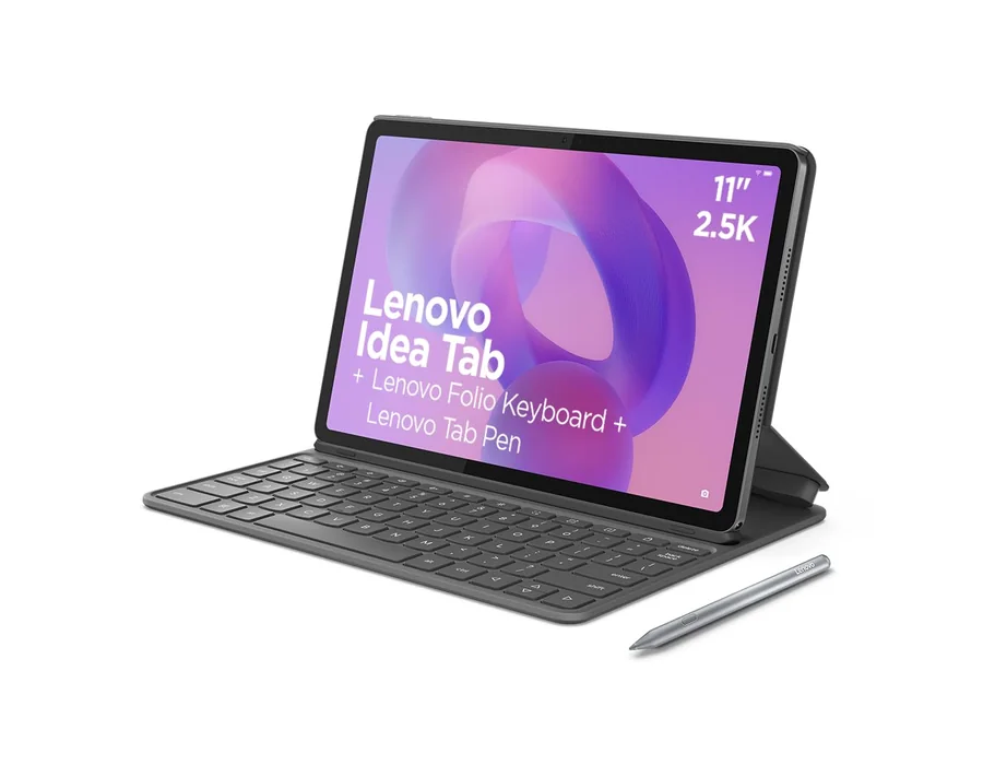 Lenovo Idea Tab – Tablet 11" 2.5K (MediaTek Dimensity 6300, 8 GB RAM, 256 GB UFS, 90 Hz, 4 Altavoces, Wi-Fi 5, Bluetooth 5.2, Android 15) Color Gris – Incluye Teclado Folio + Tab P