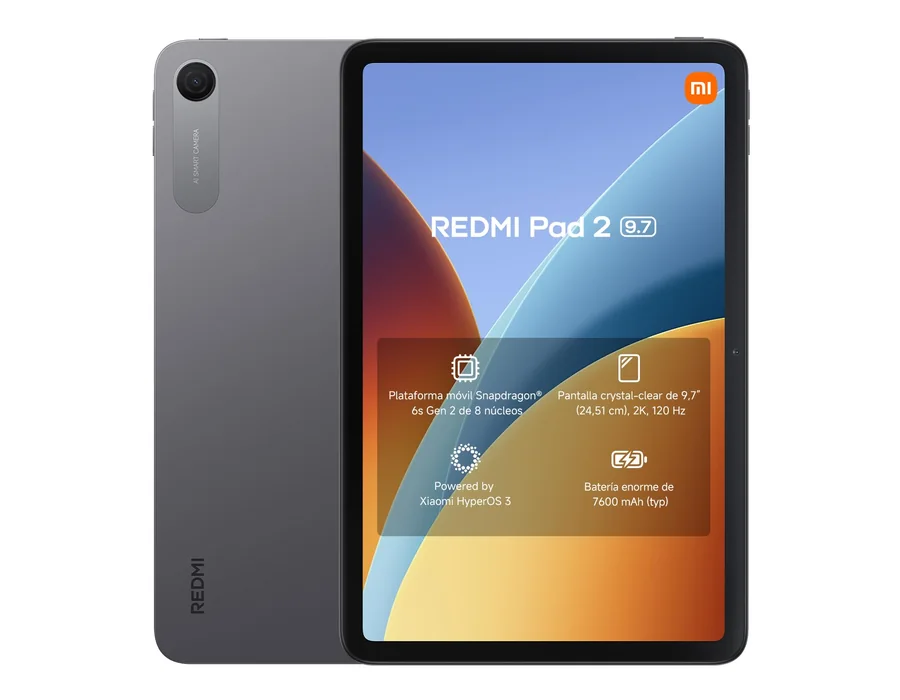 XIAOMI REDMI Pad 2 Tablet de 9,7” 4+64 GB Gris Grafito batería de 7600 mAh