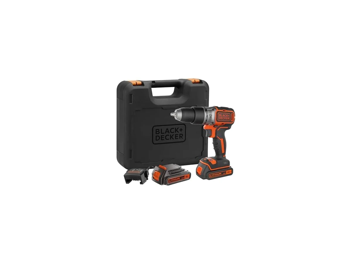 BLACK+DECKER Taladro percutor sin escobillas de 18V y 2 marchas, 28.000 BPM, 52Nm de par, incluye 2… foto 2