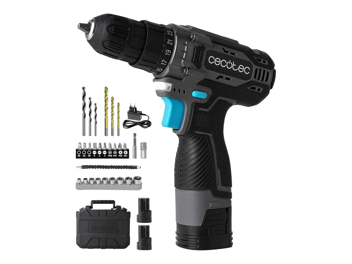 Cecotec Taladro Atornillador a 2 Baterías 16V y 2000mAh PowerForce 1620 Easy Hand. 2 Niveles de…