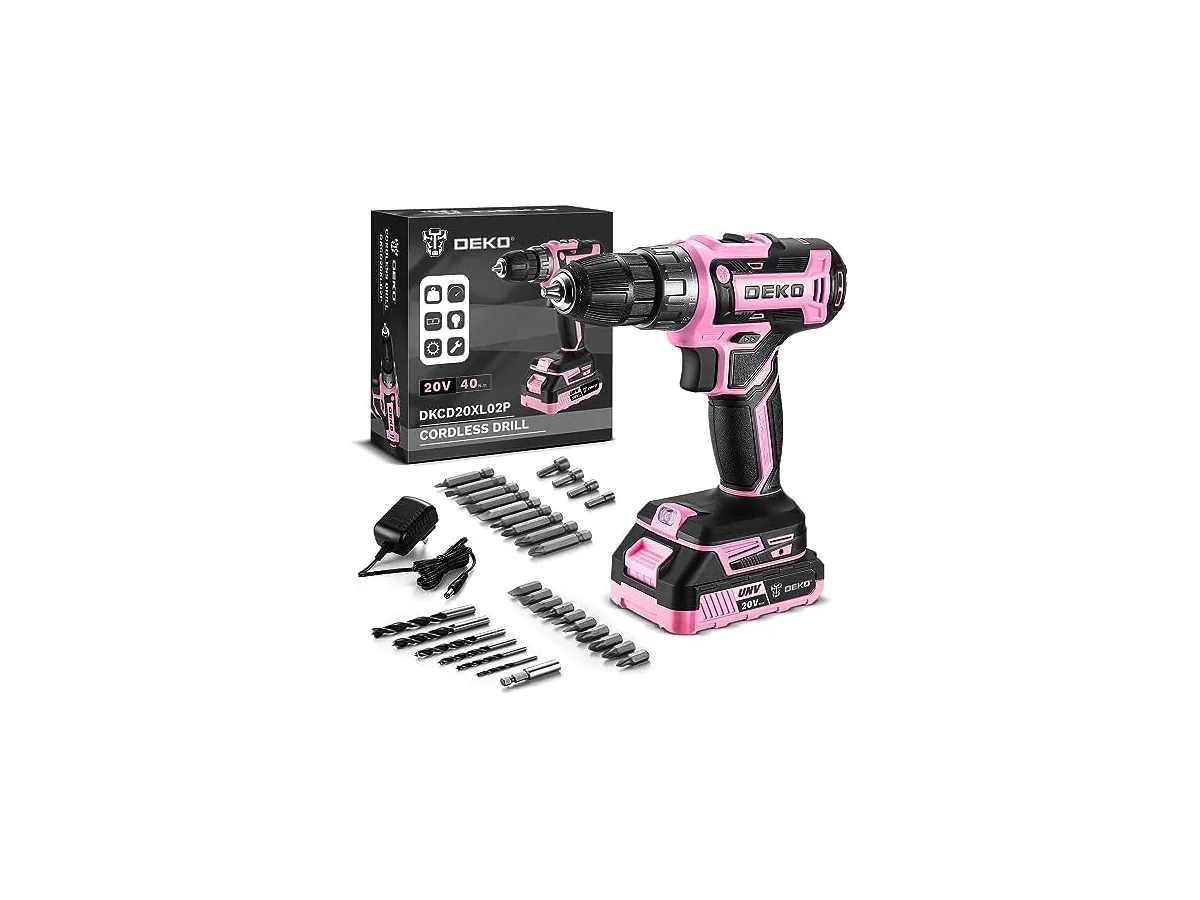 Taladro Inalámbrico, DEKOPRO 20V Taladro Atornillador Bateria con 1 Baterías y Cargador, 40 Nm, 2… foto 2