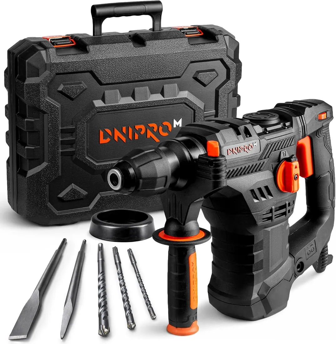 BH-20 Martillo Percutor Perforador SDS Plus 1650W 5,5J 4 Modos | Martillo demoledor y taladro percutor con cable | 4 modos, velocidad variable, embrague R-Control | Hormigón Ø36 mm