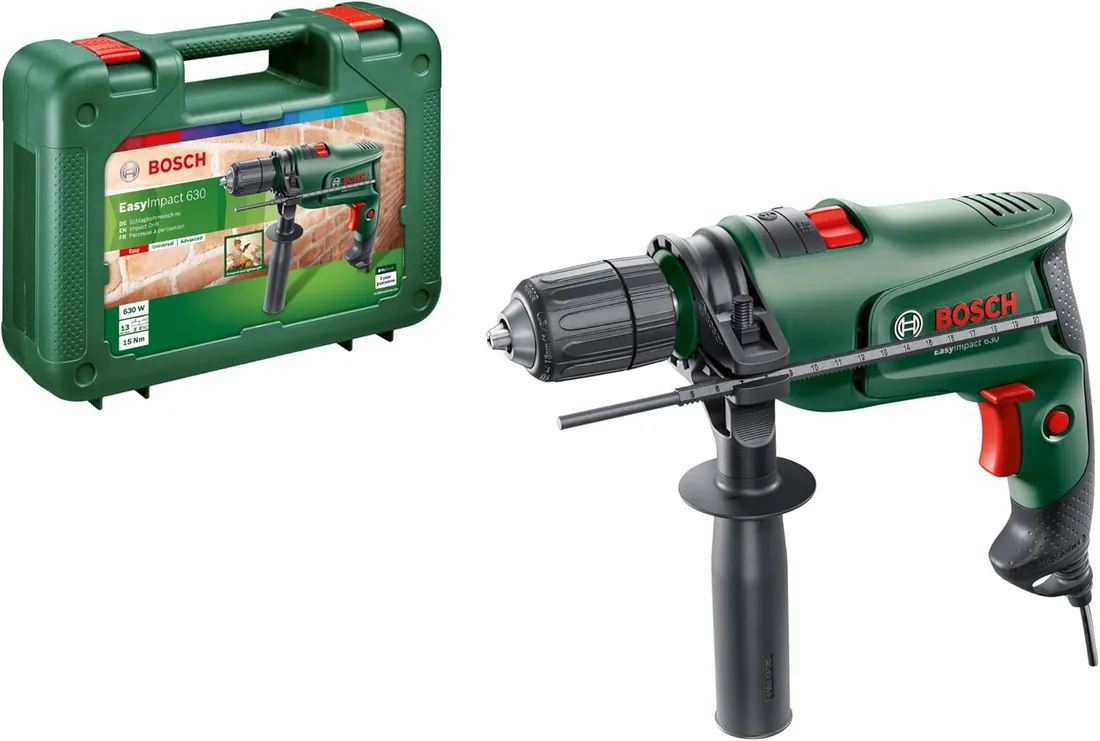 Bosch Taladro con percusión EasyImpact 630 | Taladrado cómodo y sin esfuerzo en varios materiales EasyImpact 630