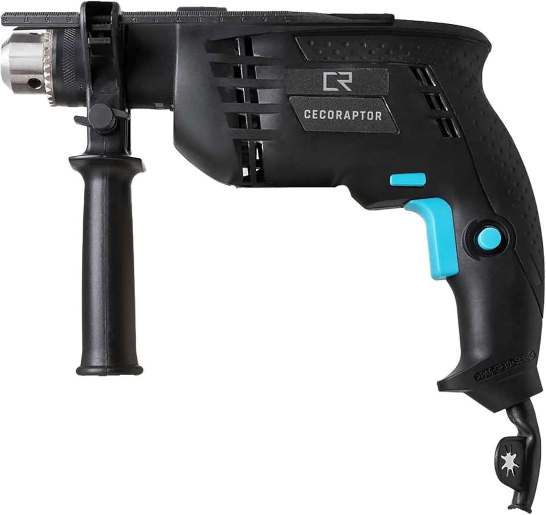 Cecotec Taladro Eléctrico Percutor CecoRaptor Impact Drill. 850W, Broca13mm, 4800 rpm, 46000 Impactos por Minuto, Empuñadura Auxiliar, Interruptor Bloqueo en Gatillo, Regla de Profundidad foto 2