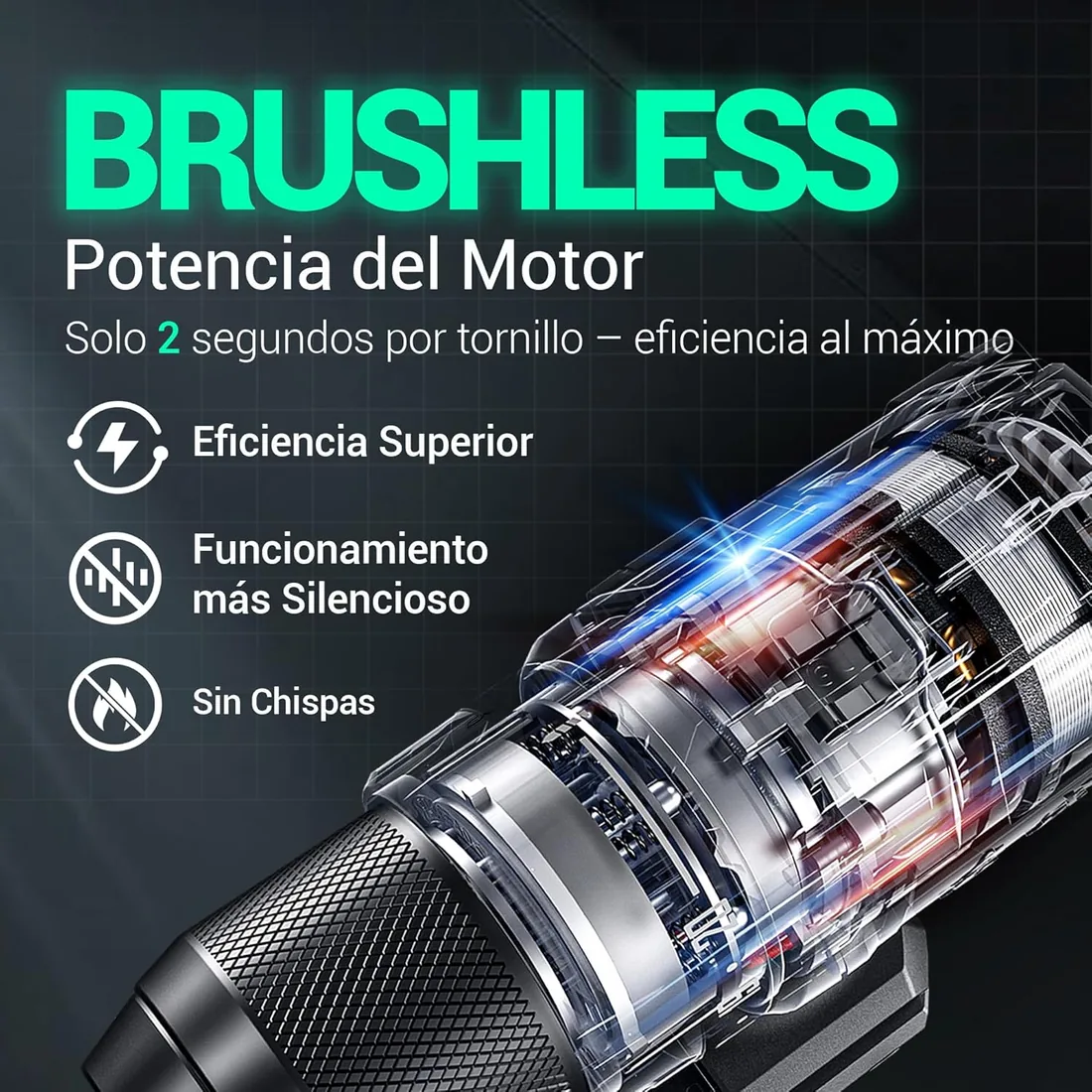 DCA Taladro Percutor Inalámbrico Sin Escobillas 20V, 55Nm ADJZ2055i | Mandril Todo Metal de 13mm, 18+2 Configuraciones de Par (0-450/1800RPM), Diseño Compacto con 2*2.0Ah y Cargador foto 2