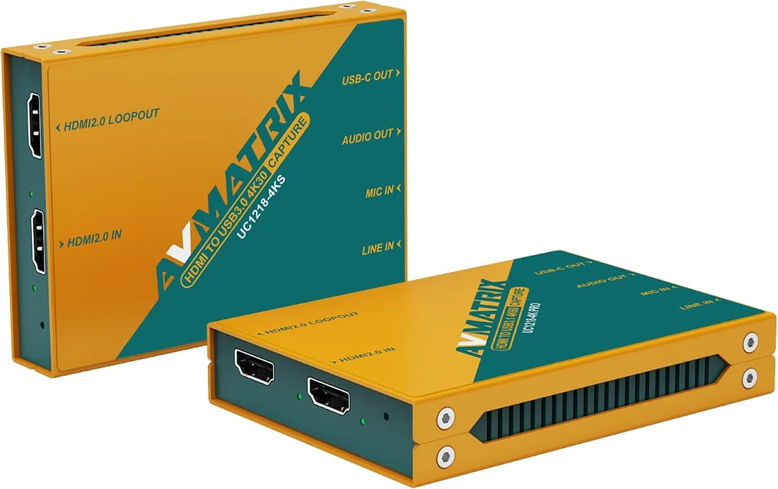 AVMATRIX UC1218-4KS Tarjeta de Captura de vídeo 4K HDMI a USB 3.1 | Tarjeta de captura 4K60 con HDR para streaming de juegos y difusión en vivo