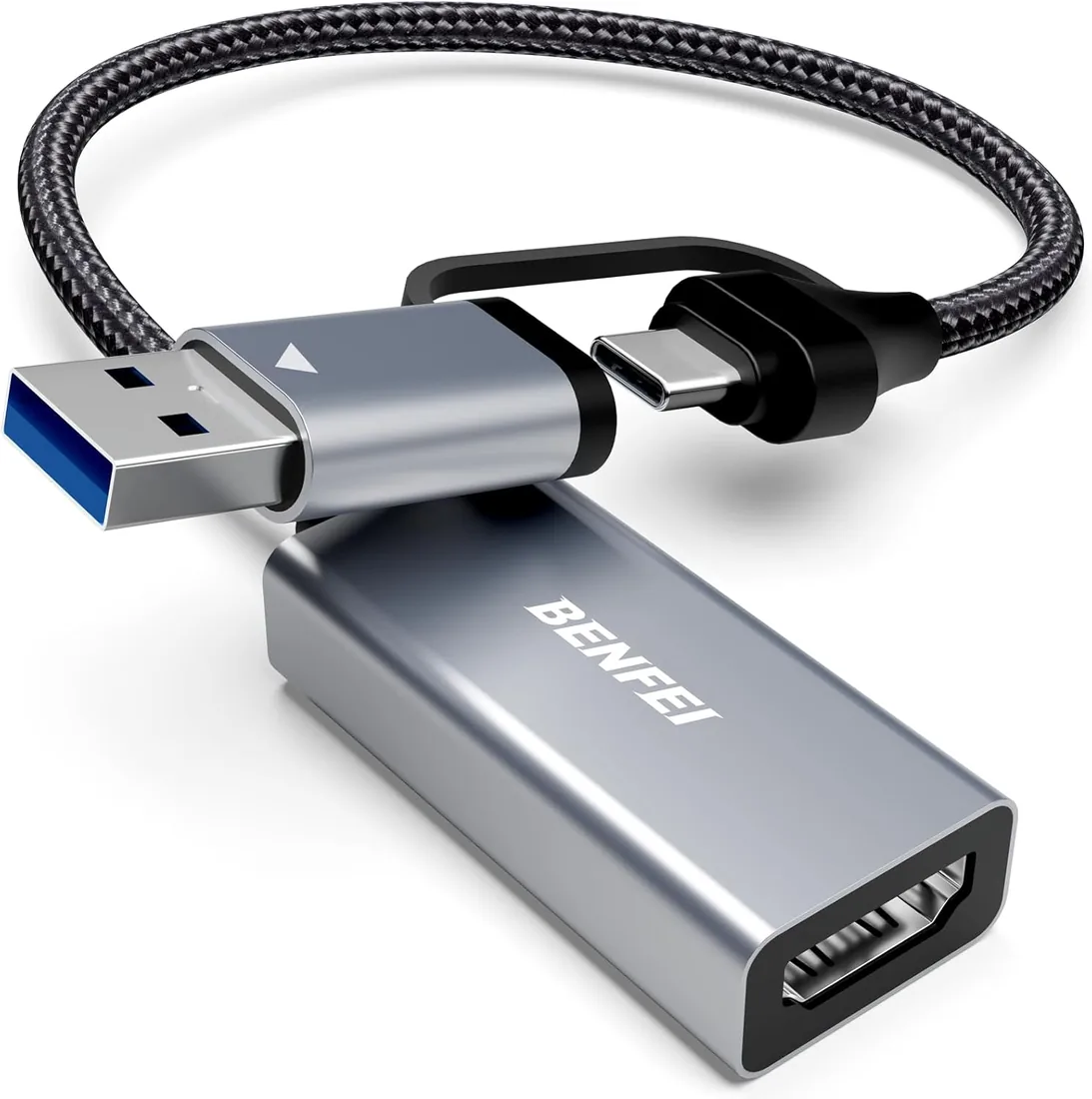 BENFEI Capturadora Vídeo 4K 1080P Full HD 60FPS Tarjeta para Streaming, Grabación y Gaming, Compatible con Switch, PS4, PS5, Xbox y PC/Windows/macOS.