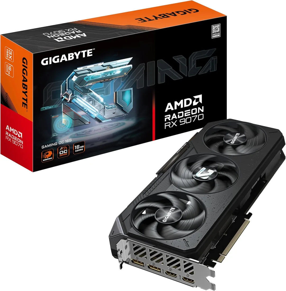 GIGABYTE Radeon RX 9070 Gaming OC 16G Tarjeta Gráfica - 16GB GDDR6, 256 bits, PCI-E 5.0, 2700 MHz Frecuencia Base, 2 x DisplayPort, 2 x HDMI, GV-R9070GAMING OC-16GD foto 3