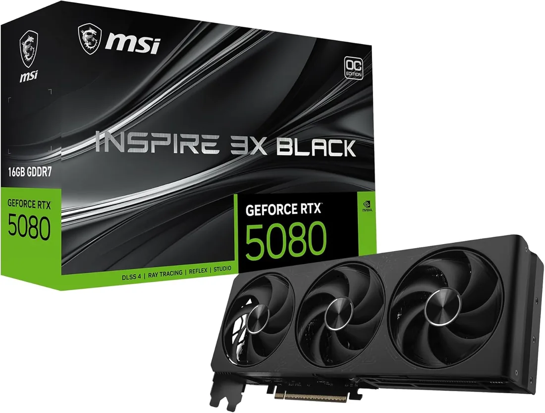 MSI GeForce RTX 5080 16G Inspire 3X OC Black foto 3