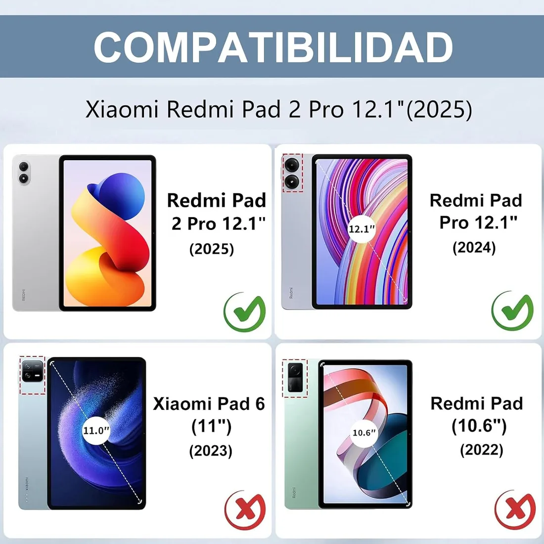 FOGARI Teclado con Touchpad para Redmi Pad 2 Pro 12.1" 2025 foto 2