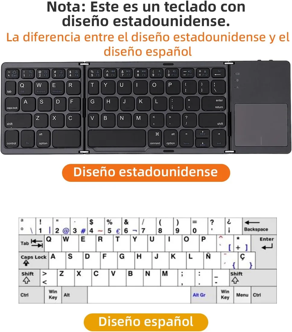 Mcbazel Teclado Bluetooth Plegable,Teclado Inalámbrico Portátil Ultra Delgado con Teclado Numérico, Compatible con Mac, iOS, Android, Windows foto 2
