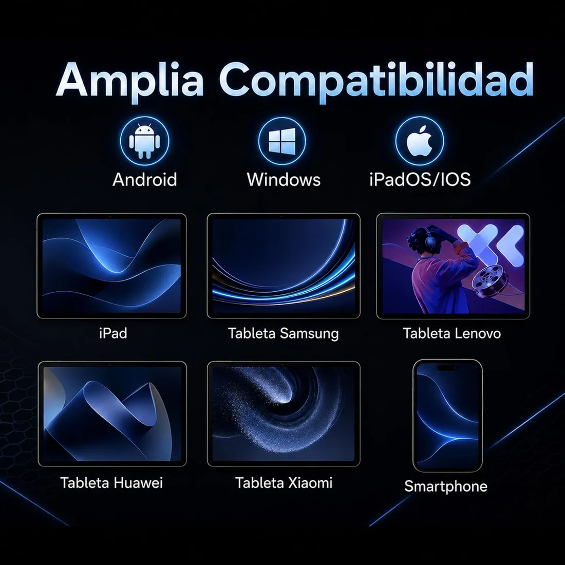Teclado Bluetooth con Touchpad para iPad,Teclado Español Ñ Luz para Tablets foto 2