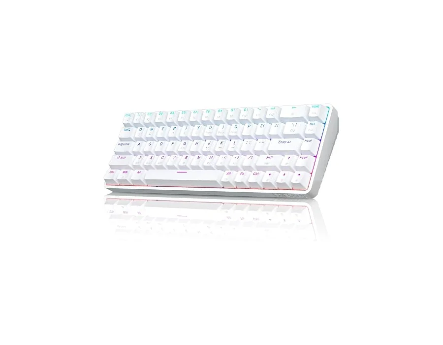Dierya DK68 Teclado Mecánico Gaming Inalámbrico,60% Layout Compacto 68 Teclas con Triple Modo-Bluetooth/2.4G/Type-C,Red Switch Gamer Mechanical RGB Keyboard para PC/Win/Mac,QWERTY, — Ref. PDS4 foto 2