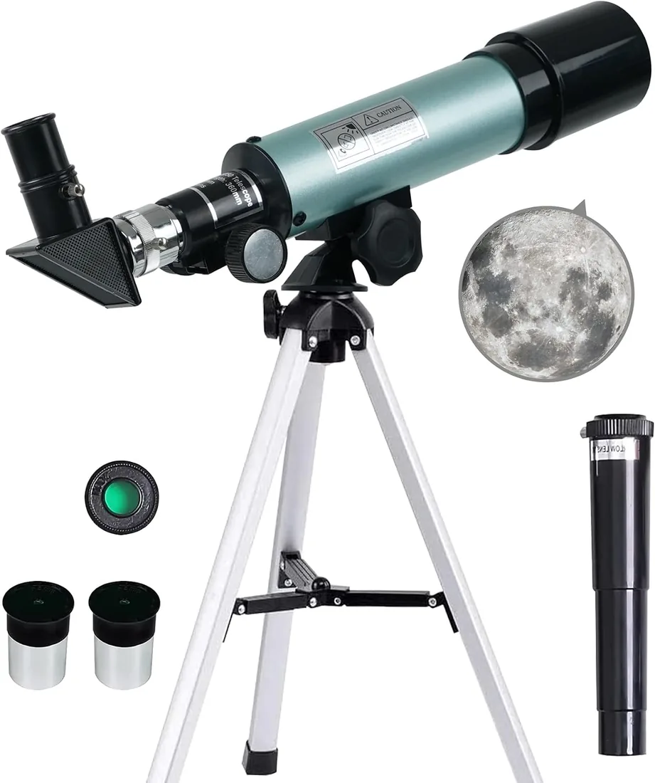 Telescopio Astronómico para Niños, Telescopio 360/50mm 90X Telescopios Astronomico Refractor con Trípode, Regalo Telescopios Astronomicos para Niños Adultos Observer la Luna, Aves foto 2